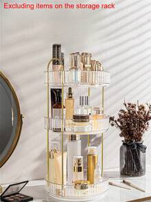 1/2/3-stöckiger drehbarer Make-up Organizer, geeignet für Schminktisch, Parfüm & Hautpflege Aufbewahrung, große Kapazität, Badezimmer Arbeitsplatten Kosmetik Organizer, transparenter drehbarer Hautpflege & Lippenstift Halter, erhältlich in 1/2/3 Ebenen, Weihnachtsdekoration, Make-up Organizer, Parfümhalter (Grün & Transparent & Bernstein) - Verschiedenfarbig - Übersicht 17
