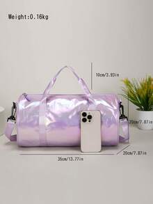 1pc Iridescent Shiny Large Capacity Travel Duffel Bag, Casual Sports Gym Shoulder Handbag Suitable For Daily Use (Medium Size)