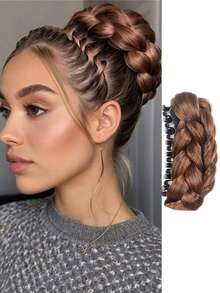 Messy Hair Bun Braided Bun Hair Piece Claw Clip In Synthetic Twisted Braiding Chignon Hair Extension Ponytail Hairpiece For Daily Wear - 彩色 - 查看 9
