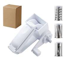 VIAJELUZ Trituradora de queso de plástico giratorio, rallador manual para queso y alimentos, accesorio de cocina eficiente y fácil de usar, material antideslizante, ideal para preparar recetas variadas, limpieza rápida - Blanco - Ver 11