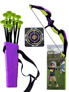 儿童弓箭套装，射箭玩具套装，带吸盘箭、靶子和箭筒，室内外狩猎游戏礼物玩具，适合 6-12 岁男孩和女孩，感恩节和圣诞节礼物 - 彩色 - 查看 7