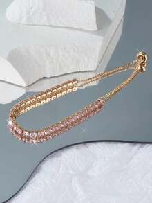 Rhinestone Decor Bracelet Valentine's Day - 粉紅色 2 - 查看 2