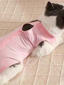 Cat Spay/Neuter Suit, Weaning Sleeveless , Skin-Friendly Soft & Comfortable Casual Anti-Lick Wound Recovery Suit, Easy On/Off, Dog Spay/Neuter Suit, Pet Apparel, Cat Recovery Suit, Pet Supplies - Multicolor - View 10