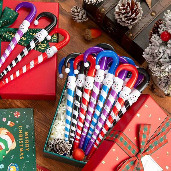 6pcs Christmas Snowman Ballpoint Pens, Office Christmas Party Prizes, Holiday Celebration Supplies, Seasonal Rewards, Fun Stationery, Snowman Design, Plastic Pen, Medium Fine Tip, Collectible Pen, Novelty Pen, Stationery Lovers, Great Gift (Slight Imperfections Do Not Affect Use)