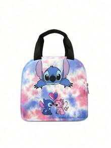 Printed Stitch School Bag Stitch Meal Bag Lunch Bag Boys Girls Anime Kawaii Cartoon School Bag Insulated Ice Bag Diagonal Picnic Bag Fun Patchwork Pattern And Stylish School Design - Multicolor - View 9