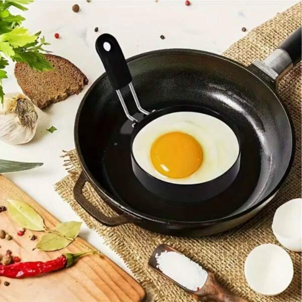 1pc Stainless Steel Egg Rings (4'') – Non-Stick Round Egg Cooker Rings & Pancake Mold For Frying Eggs, Omelets, Pancakes, Burgers, Sandwiches, Breakfast Cooking Tools – Durable & Easy To Clean Kitchen Gadgets, Space-Saving Kitchen Accessories & Home Cooking Essentials – Perfect For Family Breakfast, Dorm, Camping, Picnic, BBQ, And Daily Use