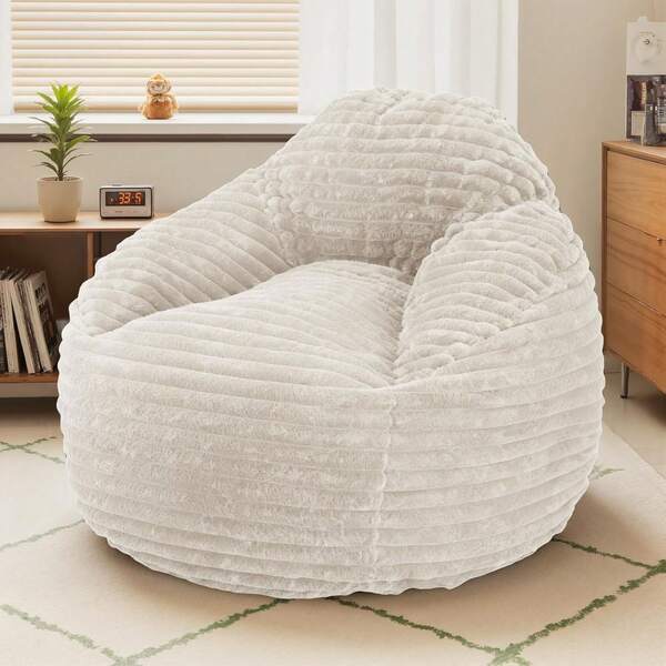 Sweetcrispy Sweetcrispy Bean Bag Chair, 39 Inch Bean Bags For Adults And Kids, Chair With Memory Foam Filled, Bean Bag Couch With Backrest And Armrests, Comfy Sofa For Living Room, Bedroom And Dorm