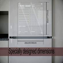 Pizarra magnética de acrílico transparente para el hogar/Planificador semanal, pizarra de borrado en seco para el refrigerador, planificador semanal de acrílico reutilizable y fácil de limpiar