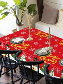 مفرش طاولة بتصميم رجل الثلج وشجرة الميلاد، مع عناصر عيد الميلاد مثل رجل الثلج وشجرة الميلاد والثلوج، ديكور منزلي للمطبخ والمنزل والمول والفصول الدراسية والحمام، ترويج عيد الميلاد