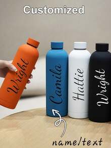 Botella de agua aislada personalizada con nombre personalizado, con patrón de cereza rosa, adecuada para la escuela, viajes, oficina, gimnasio, de estilo sencillo, multifuncional, anti-moho, ornamental, reutilizable, exquisita, elegante, de alta calidad, adorable