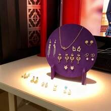 1pc Elegant Jewelry Display Stand, Earring & Necklace Organizer, Multi-Hole Design, Unique Round Shape With Sturdy Base, Detachable And Easy To Install, Jewelry Tower For Mother/Sister, Christmas & New Year Gift