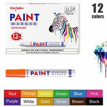 1 pieza Marcador de pintura a prueba de agua para neumáticos, marcador permanente de graffiti para neumáticos, marcador de pintura indeleble, marcador de retoque para neumáticos de automóvil, marcador de graffiti multicolor DIY