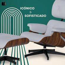 Sillón Reclinable MUBSON con Otomana de Cuero Genuino.Sillón de salón.Sillon con Reposapiés.Sillón Moderno para Sala, Recámara o Consultorio Silet.Sillón de descanso.(Negro) - blanco - Ver 5