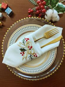 1 pezzo Tovagliolo elegante ricamato al 100% in poliestere, adatto per caffè, ristorante, festa, appuntamento, matrimonio e altre occasioni di decorazione domestica, tovagliolo quadrato