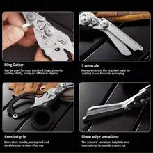 Stainless Steel Tactical Folding Scissors - Multifunctional, Durable Outdoor Tool With Tape Cutter & More Scissor Sharpener Sheet Metal Cutting Tool