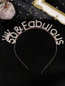 1件装女士50岁生日装饰品,60岁生日头饰,50岁生日皇冠,50岁生日礼物 - 彩色 - 查看 14