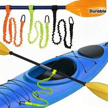Kayak Accessories - Paddle Leash, High Visibility Durable Coil Lanyard With Hook, Anti-Lost Tether Suitable For Canoe, Kayak & Boat, Beach Essentials, Beach Accessories, Pool Float