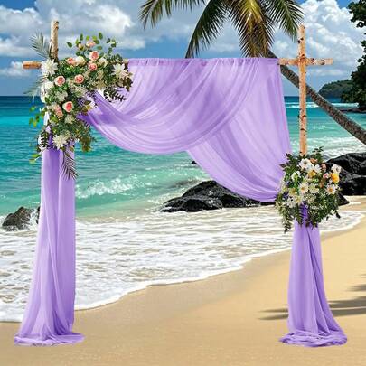 White Wedding Arch Draping Fabric Wedding Drapes Tulle Drapes For Backdrop Sheer Fabric Backdrop Draping Decorations Back Drop Curtains For Reception Ceremony Party