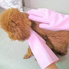 Pet Bath Gloves Universal For Cats And Dogs Scratch-Proof Deep Cleaning Hair Removal Tool Effectively Massage Pets Delicate Bubbles Wet And Dry Also Suitable For Kitchen/Car Wash, Daily Home Cleaning Two Colors To Buy - Hồng - Xem 2