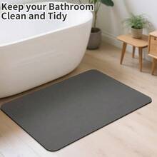 - Tapete de bao antideslizante con respaldo de goma, tapete de ducha absorbente de secado rpido, tapetes de bao de diatomita para suelo de bao, cocina gris oscuro, 40x 60 - gris oscuro + 1'11" x 1'4" (Rectangular) - Ver 8