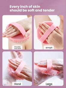 大号硅胶身体清洁刷，适合敏感肌肤，去角质身体磨砂膏，身体防滑淋浴刷，淋浴硅胶身体刷，有效去除淋浴角质，温和按摩，浴室配件。沙特国庆日 - 查看 7