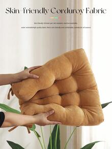 1 件灯芯绒方形座垫带靠背，加厚榻榻米椅垫适用于客厅、卧室、办公室长期坐凳/沙发装饰，多种颜色可选 - 彩色 - 查看 5