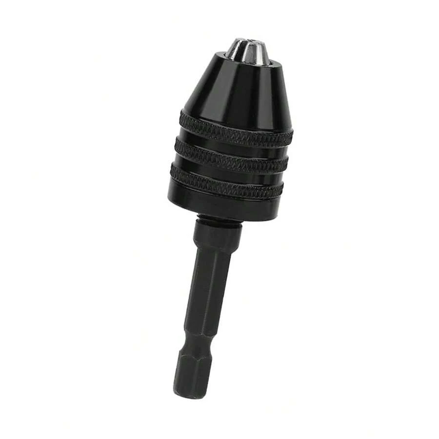 Taladro Chuck, herramienta de conversión de mandril sin llave de 0,3-6,5mm, para mini taladro de potencia de cambio rápido Hexagon Shank Chuck 1/4 Drill Chuck Impact Driver - Negro - Ver 1