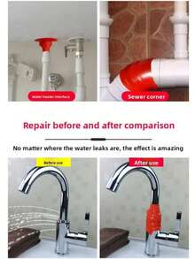 Water Pipe Leak Repair Tape Self-Adhesive Strong Waterproof Tape Water Pipe Leak Winding Repair Silicone Rubber Leak Stop Tape