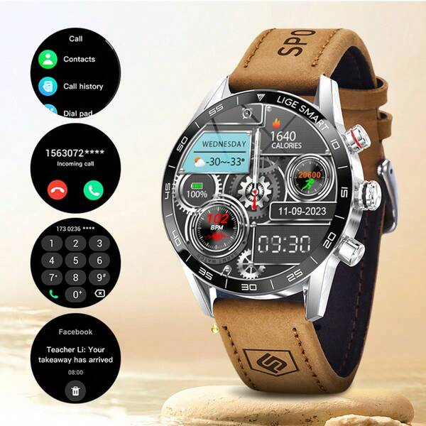 SIEMORL New Men's Smart Watch Multi Functional Timing Code Sports Watch Wireless Call Remote Control Photography Intelligent Reminder Men's Watch