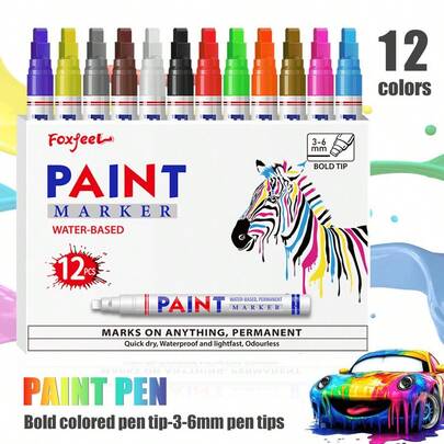 1pc Tire Road Bike Touch Up Paint Pen, Waterproof Oil-Based Paint Marker For Tire Graffiti, Permanent Marker For Car Tires, Shoes, DIY Crafts, Multi-Color Options