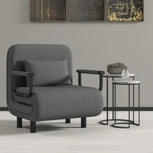 Silla/Sofá cama plegable 5 en 1 para oficina y recepción: Sentado, reclinado, 3 en 1, reposabrazos metálicos, fácil montaje (65 * 68 * 80 cm)