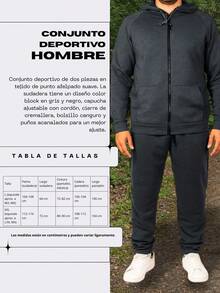 Men Hoodie Co-Ords - Dark Grey - View 5