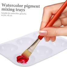 1 pieza Paleta de estilo nórdico INS de 6 pocillos, hecha de material PP, diseño de compartimentos a prueba de fugas, adecuada para acuarela, pintura acrílica y manualidades de arte de uñas. Cada pocillo puede contener pintura por separado para evitar la mezcla de colores y mantener la limpieza. Adecuado para la creación artística y el scrapbooking, proporcionando una experiencia de combinación de colores precisa (color/estilo enviado al azar)