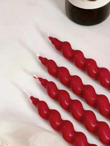 4 Spiral Christmas Candles, Home Decoration Aromatherapy Candles, Including Aromatherapy Candle Set, Christmas Slender Candle Center Decoration, Christmas Home Decoration Paraffin, Halloween Home Atmosphere Decoration, Home Candle Holder Gift Suitable For Giving Gifts To Women, Winter Gift