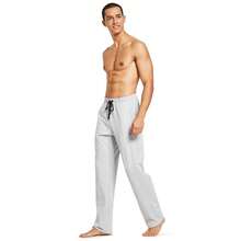 Baleaf Men's Sweatpants Casual Lounge Cotton Pajama Yoga Pants Open Bottom Straight Leg Male Sweat Pants With Pockets{"Size_name":"3X-Large","Color_name":"A-LightGray"} - A-淺灰色 - 查看 5