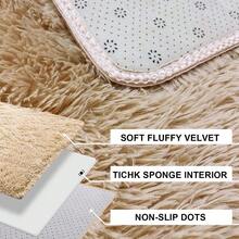 现代柔软轻便地毯，适用于客厅、卧室、宿舍，涤纶长毛绒地毯，走廊地毯，家居装饰蓬松长毛地毯，驼色舒适薄绒地毯 - 駝色 - 查看 7