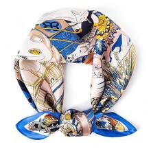 Mulberry Silk Scarfs Small Square Scarfs For Women 21" X 21" Lightweight Square Satin Head Scarf Neck Scarves{"Size_name":"27.5\"","Color_name":"Blue"} - 藍英吋 - 查看 1
