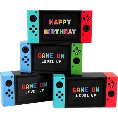 Video Game Themed Party Gift Boxes - Gamer Birthday Gift Boxes, Video Game Themed Candy And Snack Paper Boxes, For Gaming Party Decorations And Supplies, Birthday Party Decorations, Christmas Decorations