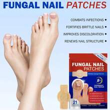 21pcs/Box Fungal Nail Patches, Nail Health Care Patches, Nail Fungus Care Patches, Suitable For Solving Fungal Nails And Other Nail Problems, Nail Supplies, Daily Care Nails Kit Set - 杏色 - 查看 7