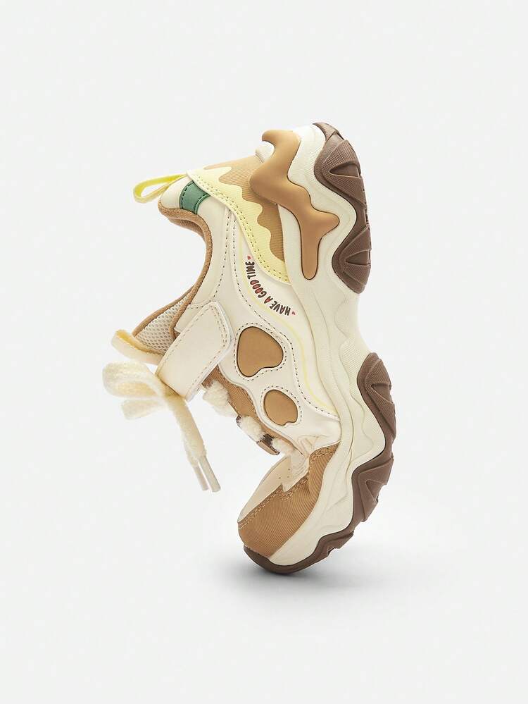 Balabala Girls' Sneakers 2025 Spring/Fall, Non-Slip Chunky Sneakers, Sweet Style - Khaki - View 6