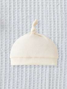 Baby Boy Waffle Knit "Grandma Loves Me" Letter Print Jumpsuit & Hat 2-Piece Set - Beige - View 6