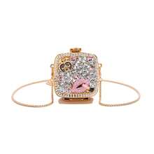 New Fashionable Niche Design Mini Bowknot Versatile Lipstick Earbud Coin Purse With Chain Shoulder Crossbody Bag For Women - 金色 - 查看 6