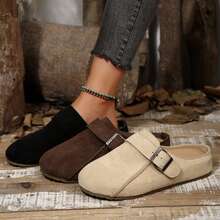 Spring Autumn Travel Outdoor Shoes For Women Cute Sandals Mules Slides With Buckles Slip On Non Slip Lightweight Casual Slippers Gifts Walking - 咖啡棕 - 查看 3