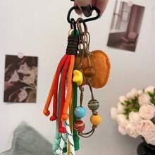 Pandantiv colorat de toamnă timpurie în stil coreean, frânghie de nailon cu mărgele de ulei și ceară retro, breloc de culoare contrastantă