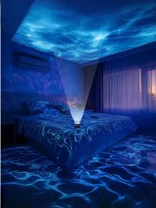 1pc USB-Powered Aurora And Sky Projector, Equipped With RGB Remote Control - Adjustable LED Lights, Polished Surface, USB Power Supply, Suitable For Indoor Use, Enhances The Attractiveness Of The Space, Has Charming Visual Effects, Remote-Controlled Projector, Ambient Lighting, Modern Lighting, Durable Plastic, Desk Lamp, Desk Lamp, Bedroom/Bedside, Desk Lamp - 多色光 - 查看 7