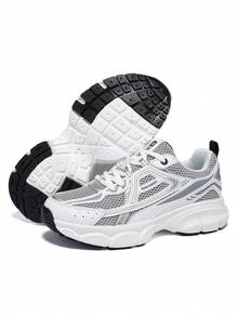 baasploa Damen Mesh Laufschuhe Neu Frühling und Herbst Plateau-Sohle Höhe erhöhende Sportschuhe Leichtgewicht Lässig Schuhe Vintage Schuhe stoßabsorbierend rutschfest verschleißfest weiche Sohle Walkingschuhe Modische und vielseitige Lauf- und Trainingsschuhe