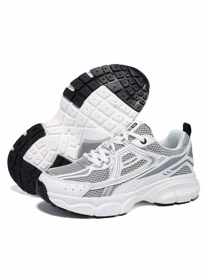 baasploa Damskie buty do biegania z siateczki Nowe buty sportowe na wiosnę i jesień, z grubą podeszwą, podwyższające, lekkie buty codzienne, buty vintage, amortyzujące, antypoślizgowe, odporne na zużycie, buty do chodzenia z miękką podeszwą, buty damskie, modne i uniwersalne buty do biegania i treningu