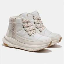 CAMEL CROWN 女士雪地靴，保暖内衬高帮运动鞋，秋冬季防滑防水鞋 - 象牙白泥沙灰 - 查看 4