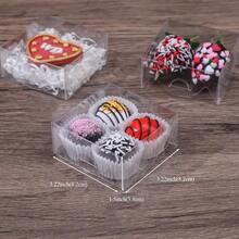 50PCS 3X3X1 Inch Boxes Cookies, Soap, Chocolate Truffles, Donuts, Macarons, Chocolate - Covered Cherries, Bakery Items, Brownies - 50 + 3¼"X3¼X1½ Inches - View 4