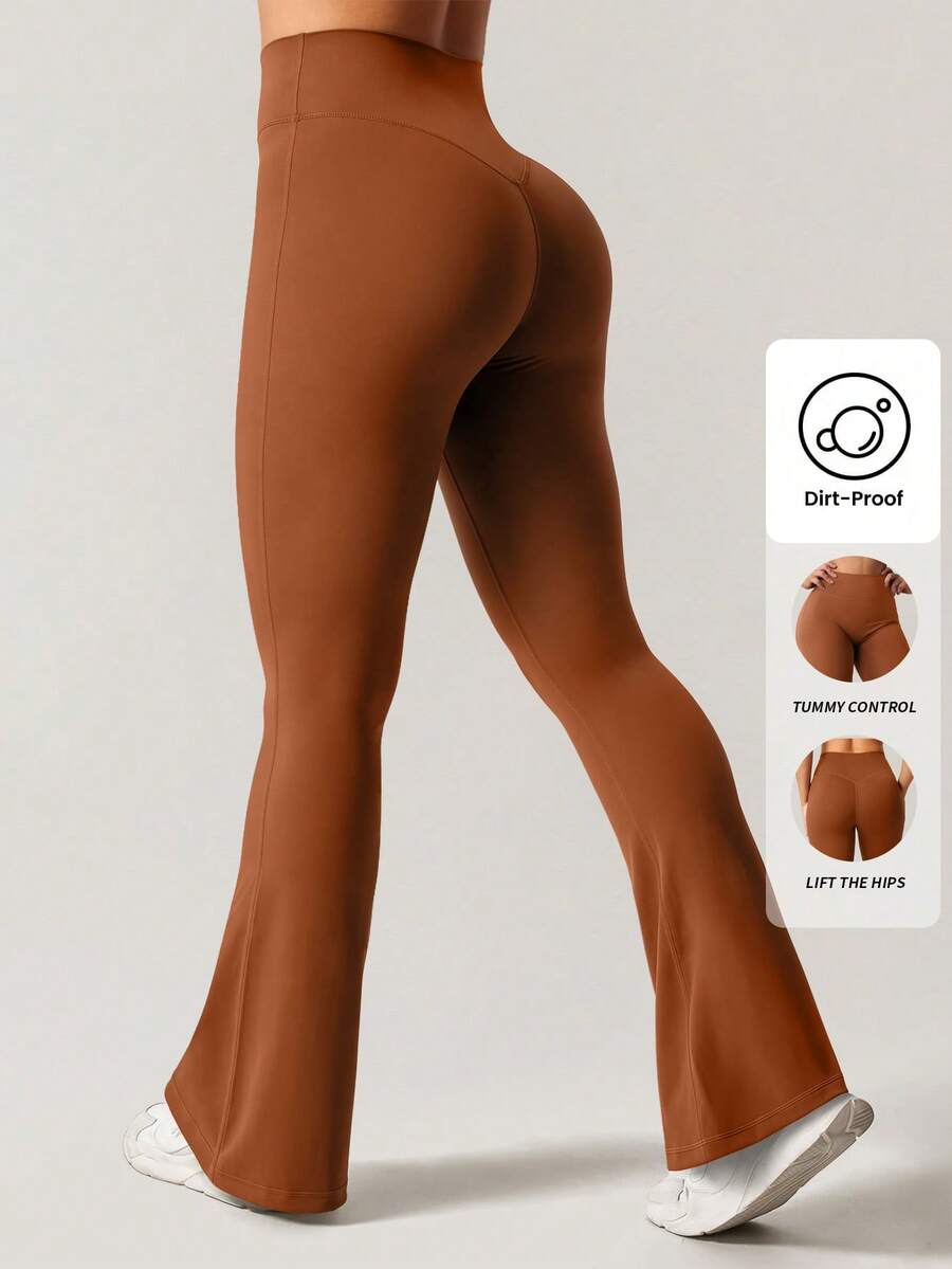 Yefecy 女士高腰瑜伽紧身裤，喇叭裤型，高腰修身瑜伽裤，阔腿瑜伽裤，弹力工作裤，适合运动、跑步、骑行、瑜伽、匹克球等休闲运动，春季休闲紧身裤